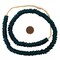 The Bead Chest African Disk Recycled Glass Beads - Full Strand of Eco-Friendly Ghanaian Rondelle Beads (Alpine Teal)